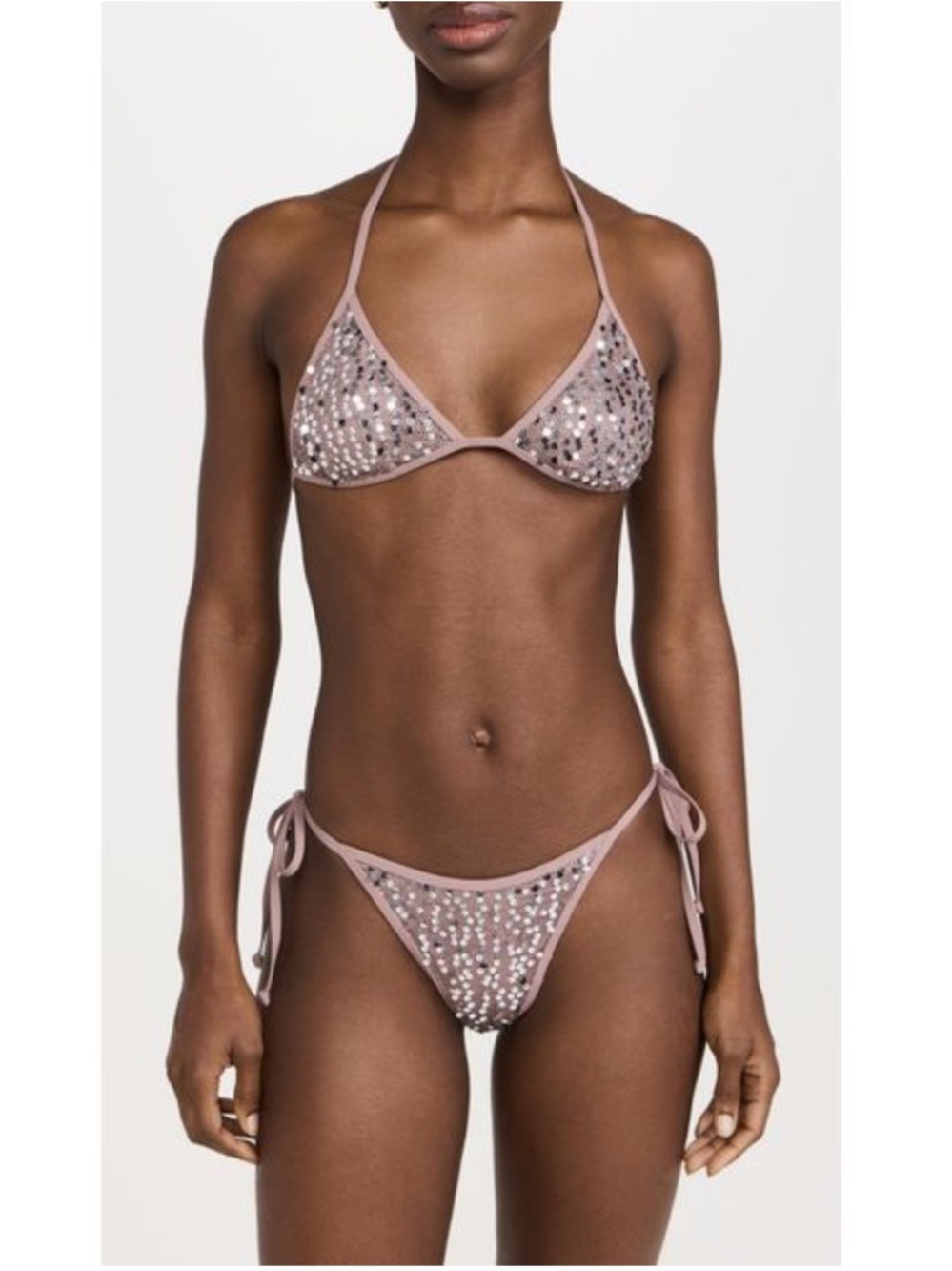 L*SPACE Women's Levy Bikini Set with 
Sequin Beach Cover Up Pants Smokey Quartz